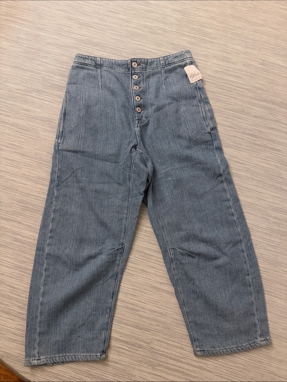 We the free High-Waisted Button-Fly Wide Leg Jeans Light B osaka mid rise barrel